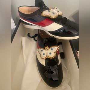 Gucci patent leather Ace Falacer low top sneaker